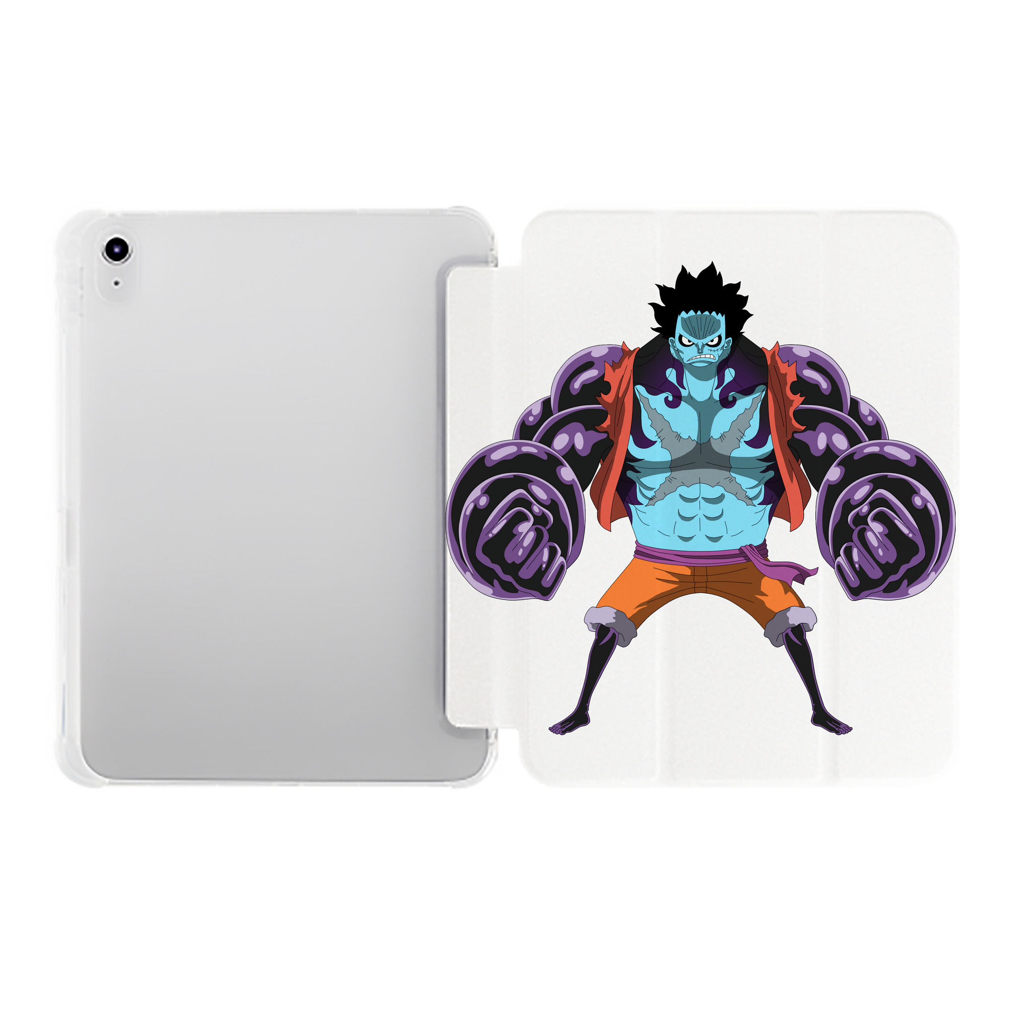 （画像用） ワンピース モンキー・D・ルフィ ONE PIECE Monkey D. Luffy IPad ケース ペン収納付き 三つ折りスタンド PUレザー×シリコン 対応機種9.5/10.5/10.9インチ